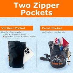 Chalk Bag + for Rock Climbing, Bouldering, Top Rope | Climb On (Chalk Bag (Or…
