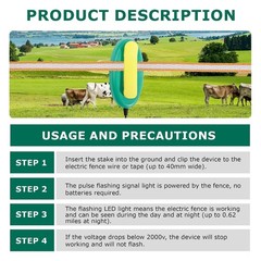 2 Pack Detects Electric Fence Energizer Pulse Flash Signal LED Light | Tester…