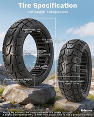 10 Inch Scooter Tires: 70/65-6.5 Solid Tire for Evercross H5 Hover 1 Alpha Hi…