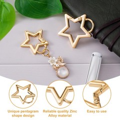 Isslly 2 PCS Star Snap Clips, Zinc Alloy Heavy Duty Star Shaped Keychain Clip…
