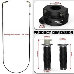 7/8″ Universal Throttle Twist Grip Set with Throttle Cable for 50cc 80cc 125c…