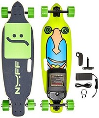 NUFF Electric Longboard Skateboard Rechargeable Remote Control Black Green