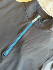 Tailored Sportsman Size Small Women’s Sun Shirt 1/4 Zip Black + Blue Barely Worn