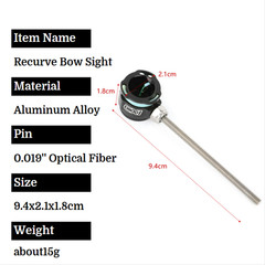 Recurve Bow Scope Sight Alloy Fiber Optics Adjustable Archery Target Hunting