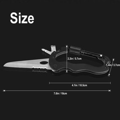 Multitool Carabiner with Pocket Knife Keychain Clip Screwdriver Bottle Opener US