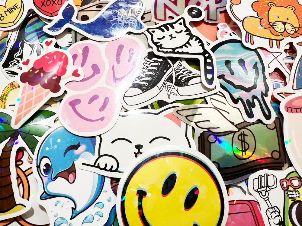 1000 Random Wholesale Shiny Stickers Lot Holographic Pack Reflective Holo Decals