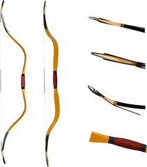 61″ Mongolian Traditional Recurve Bow Yuan Dynasty Hunting Bow for Adult 35lbs