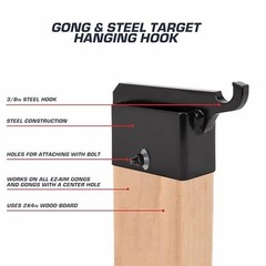 Black Powder Coated Steel Gong Hanging Hook for 2×4 Lumber Targets