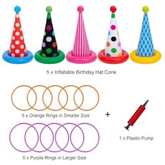 Inflatable Ring Toss Game, Birthday Party Games Ring Toss Game for Kids Adults