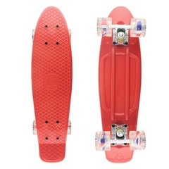 Kids Mini Cruiser Skateboard 22″ Retro for Beginners, Teens, Adults, Dogs (Red)