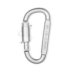 Aluminum Carabiner Clips – Set of 6- Black & Silver Carabiner Tactical Hook