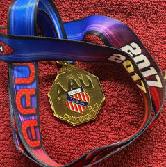 Amateur Athletic Union United States Medal Sport for All & Lanyard Gold Tone M07