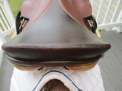 16.5» medium champion leather CC JUMP ENGLISH SADDLE w LEATHERS & D’ANGLE IRONS