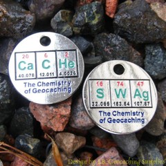 Chemistry of Geocaching PathTag Pair with Glow Enamel (2pcs lot)