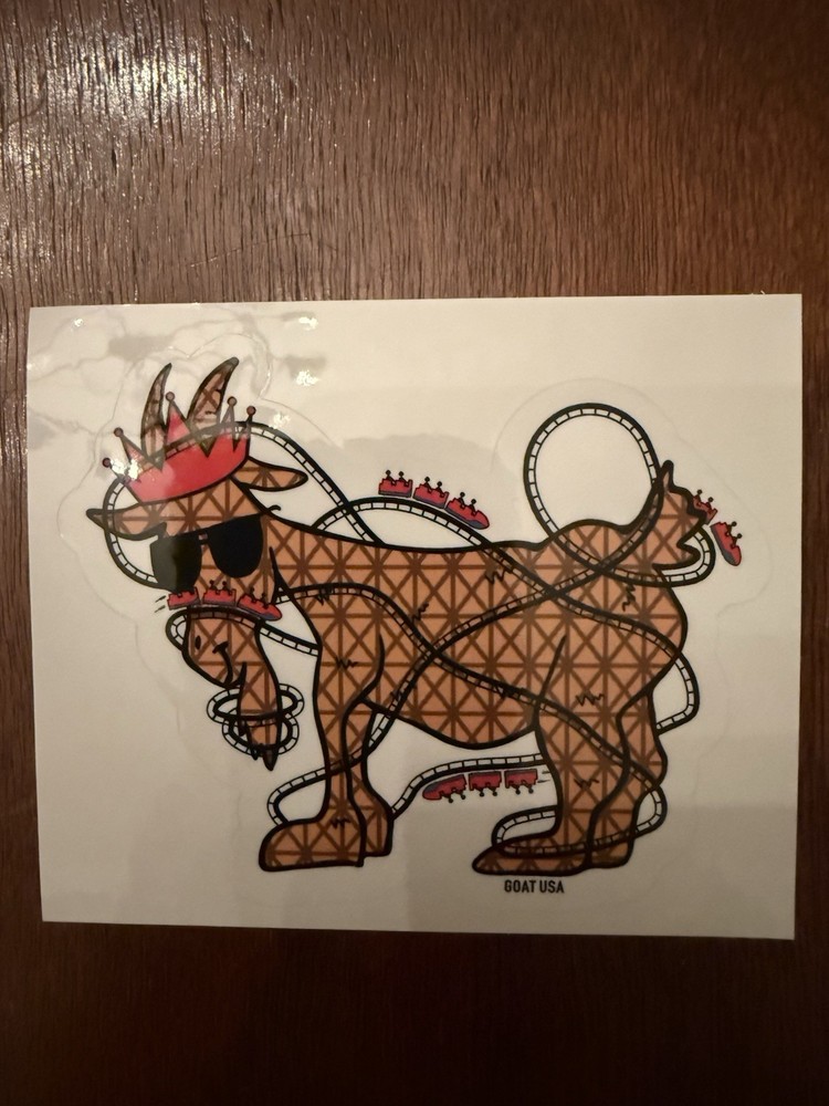 GOAT USA Roller Coaster GOAT Sticker. Single Sticker. Brand New. Free Shipping