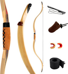 52″ Handmade Recurve Horsebow Set for Adults & Youth – 20-80Lbs Ambidextrous