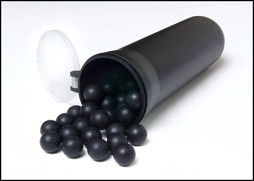 125 ULTRA Premium BLACK .68 Reusable Rubber Paintless paint Balls w/POD