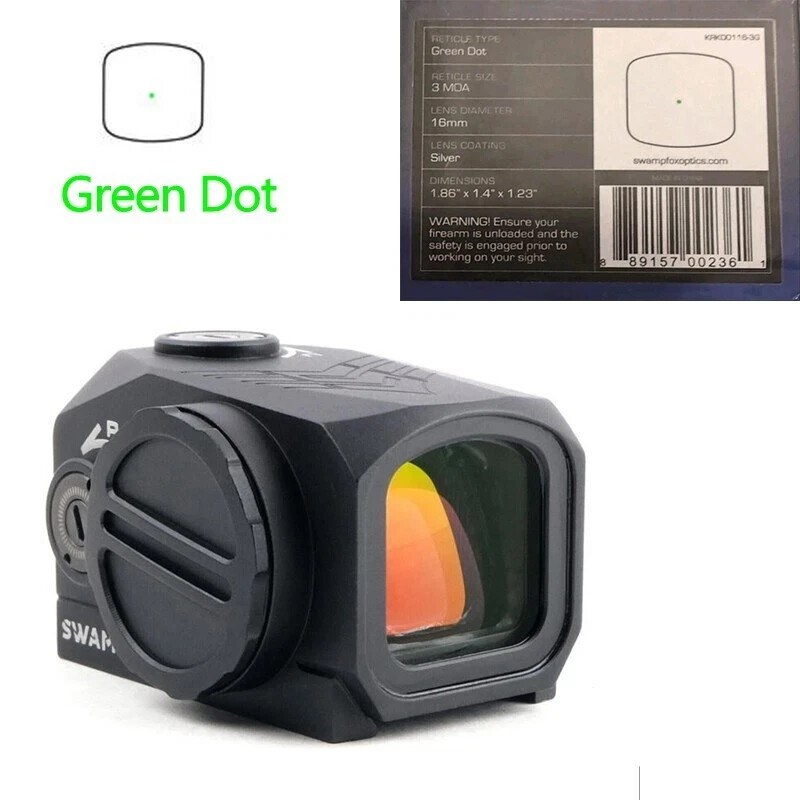 Swampfox Kraken 3MOA Closed Emitter Red/Green Dot Sight RMR and MOS For