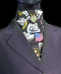 PRE-TIED Dressage Stock Tie, Classic Army (Support Our Troops) Print (NEW)