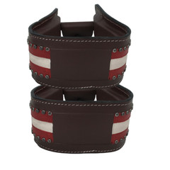 Tahoe Patriotic American Flag Leather Adult Stirrups Pair for Western Saddles