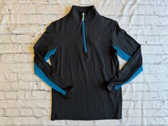 Tailored Sportsman Size Small Women’s Sun Shirt 1/4 Zip Black + Blue Barely Worn