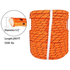 1/2″x200′ Double Braid Polyester Rope Arborist Bull Tree Rigging Work Utility