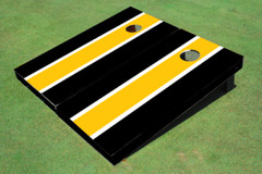 Yellow And Black Matching Long Stripe Set