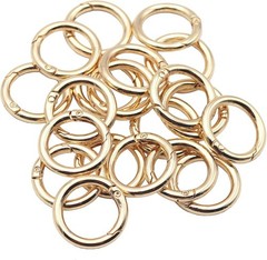 Elegant Gold Spring O Rings Carabiners – 20pcs, Anti-Rust and Durable Design