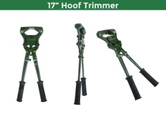 Heavy Duty Hoof Trimmer, Rubber Handle, Green Coating for Horses & Livestock 17″