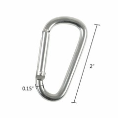 50/100x 2″/3″ Aluminum Carabiner D Shape Spring Clip Key Hook Keychain Buckle