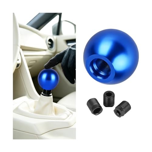 Car Round Ball Gear Shift Knob, Aluminum Alloy Vehicle Manual Automatic Blue