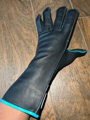 Bull Riding Glove Adult Left Hand – Brazilian Made- Master Bulls Black & Turquoi