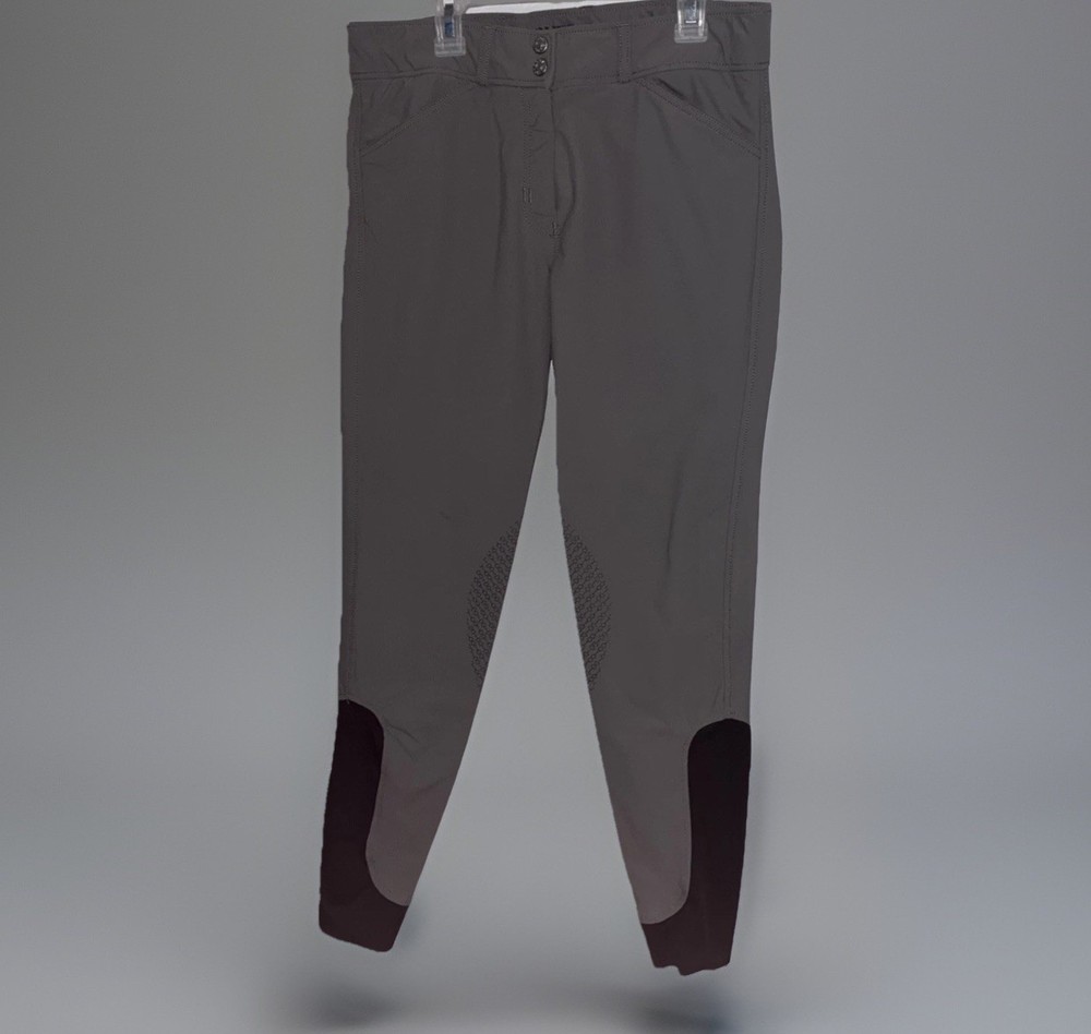 Dover Saddlery Gray Riding Breeches Full Seat Tapered Equestrian Pants Wo Sz 28