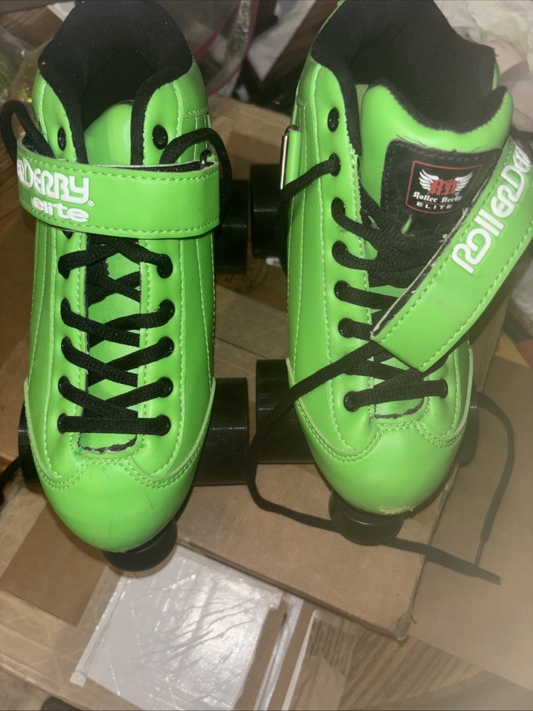Roller Derby Elite Stomp5 Roller Skates Speed Men’s 4 Women’s 5 Neon LIME Green