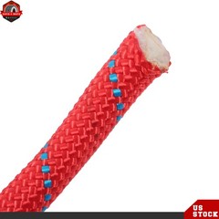 1/2in × 125ft Double Braided Polyester Rope Breaking Strength 8400 Pounds Red
