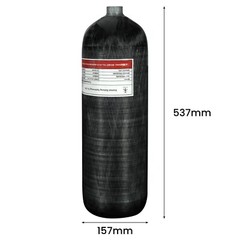 TUXING 4500Psi Scuba Tank Carbon Fiber HPA Tank 6.8L Air Tank for Diving M18*1.5