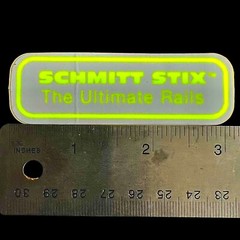 Vtg 1980’s Schmitt Stix Skateboards The Ultimate Rails Sticker In DayGlow Yellow