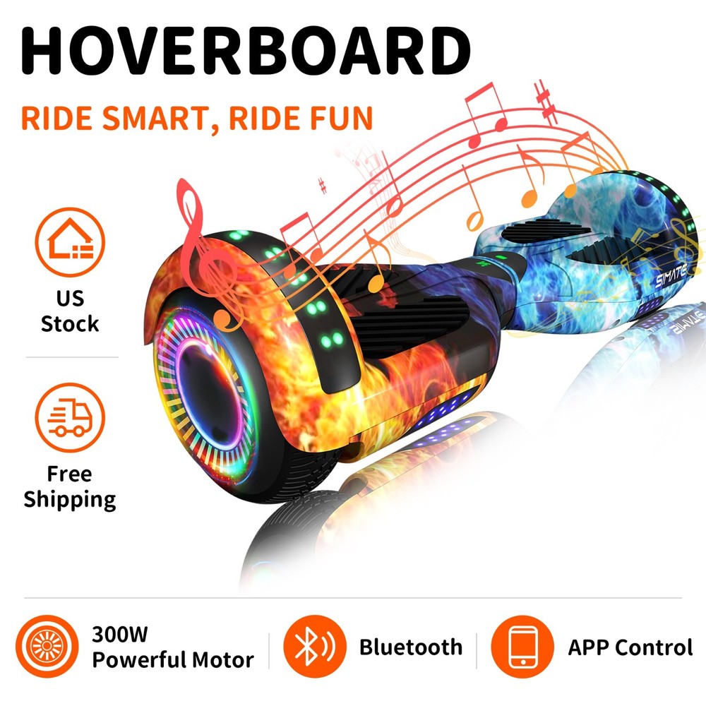 Commugo Hoverboard Off Road Self Balancing Scooter w/ Bluetooth Speakers UL 2272