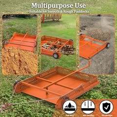 2 in 1 Horse Paddock Cleaner & Trailer, Tow-Behind Trailer Horse Manure Scoop…