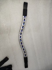 Beautiful Five Row Crystal Brow-Band Leather Horse Bridle Part For Horse.