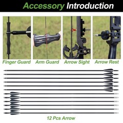 Recurve Bow and Arrow Set for Adults & Youth, Takedown Hunting Bow 30-40 lbs, Ou