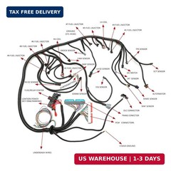 Standalone Wiring Harness, 4L60E DBC, Red/Blue PCM, Compatible with 1997-2006 GM