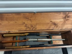 Folk Art Carved Daisy Model 111 Very Nice & 2 Model 36 In Custom Wood Case Look!
