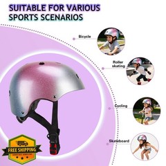 Kids Bike Helmet Set Skateboard Knee Pads – Kids Helmet Elbow Pads Wrist Guar…