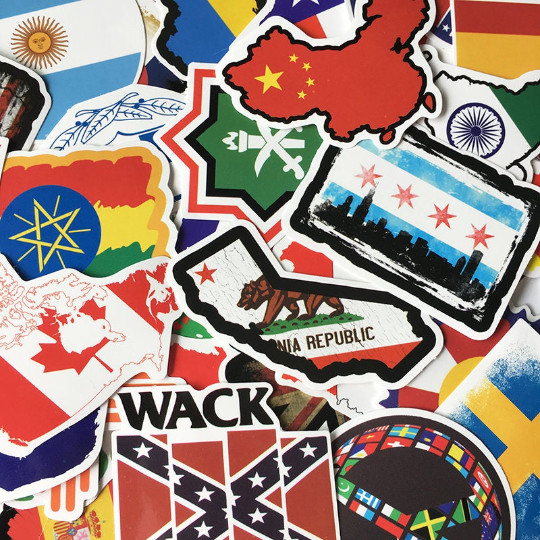 50pcs Country Flag Pack Travel Lover Stickers Decals For laptop Luggage Notebook