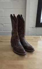 Ariat Heritage Western R-Toe Distressed Brown Leather Cowboy Boots Men’s 8.5D