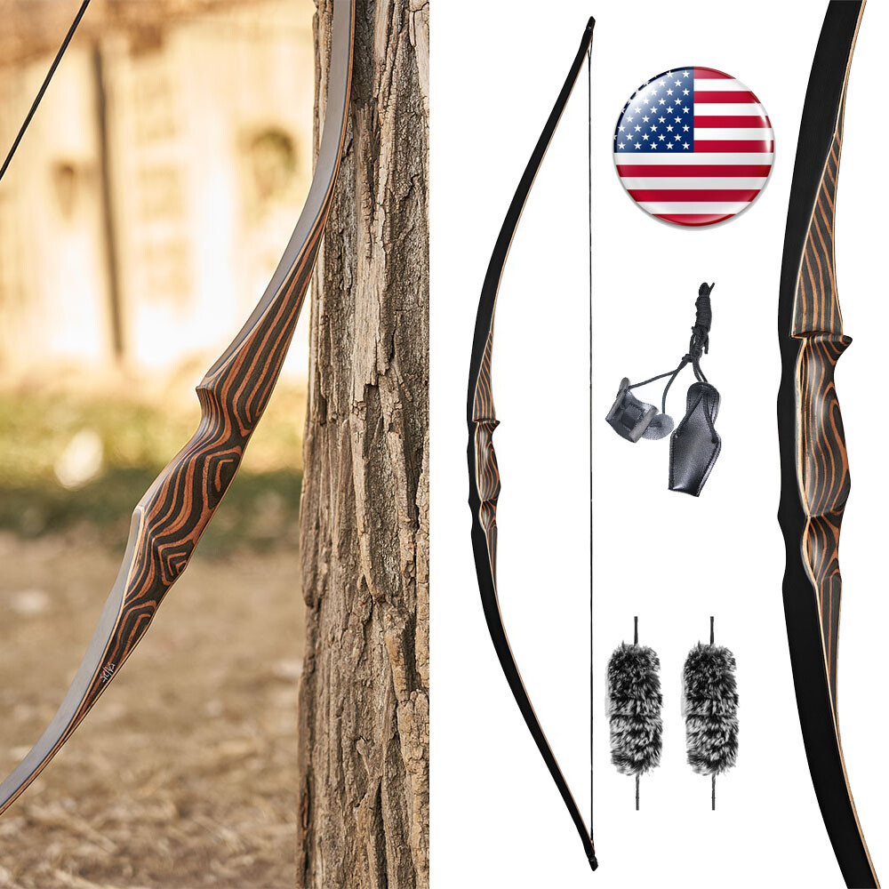 Archery 54″ Traditional Bow Hunting Longbow Handmade Recurve Bow 20-70lbs RH