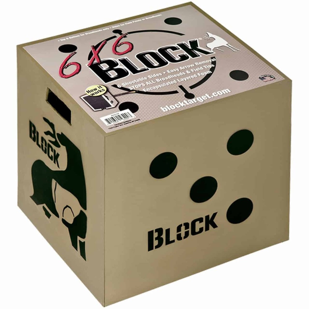 BLOCK 6X6 6-Sided Layered Archery Target, 400 FPS 18x18x16 PolyFusion Technology