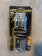 JT 40297 Silver 90 Gram Prefilled CO2 Cylinders For Paintball 2 Pack