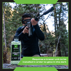 Tracer BBs Glow in The Dark Biodegradable Airsoft BBs 6mm – .25g, 3,000 count
